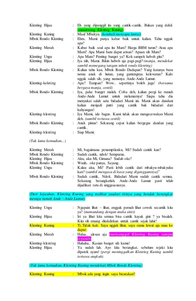 naskah drama klenting merah